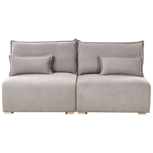 Divano componibile in tessuto grigio imbottito con funzione letto e contenitore Stile minimalista