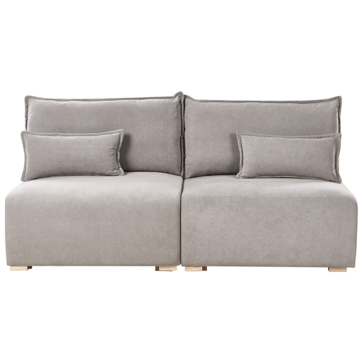 Divano componibile in tessuto grigio imbottito con funzione letto e contenitore Stile minimalista