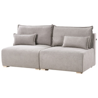 Divano componibile in tessuto grigio imbottito con funzione letto e contenitore Stile minimalista