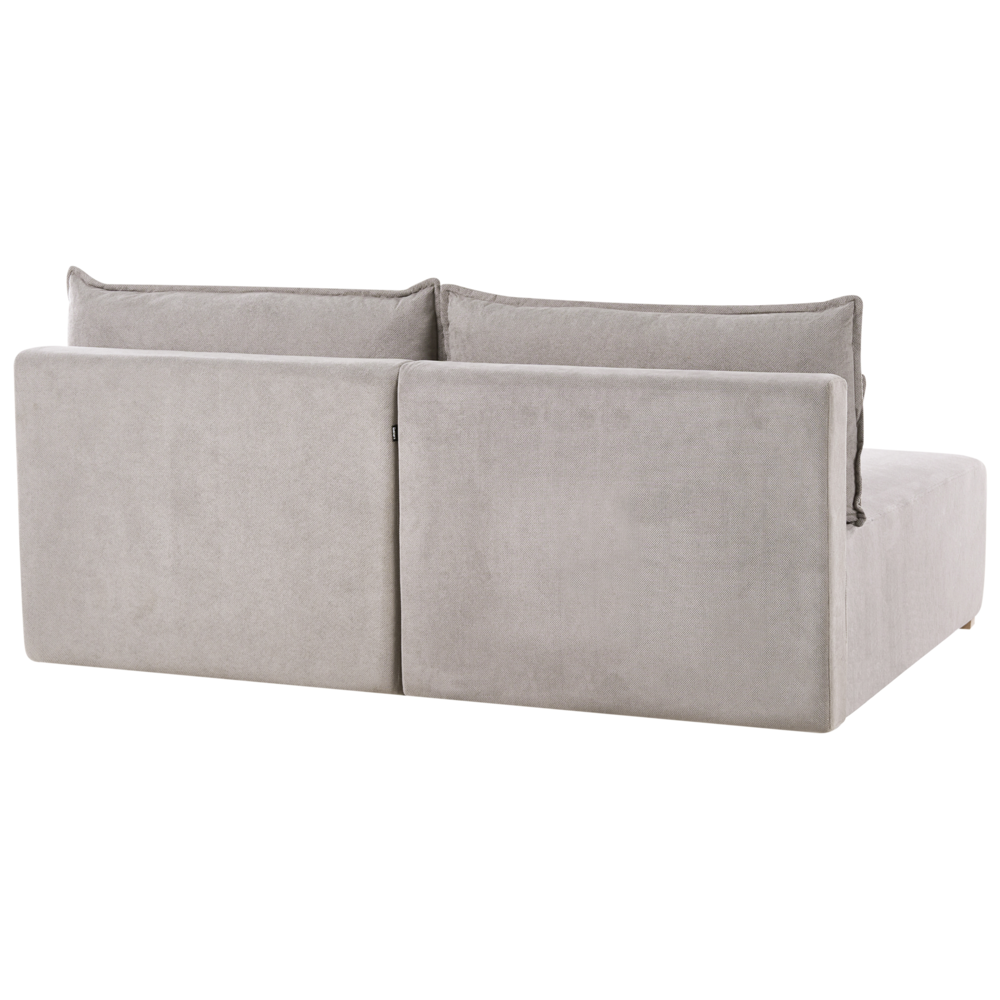 Divano componibile in tessuto grigio imbottito con funzione letto e contenitore Stile minimalista