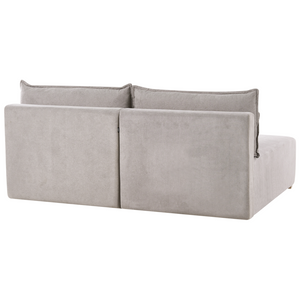 Divano componibile in tessuto grigio imbottito con funzione letto e contenitore Stile minimalista