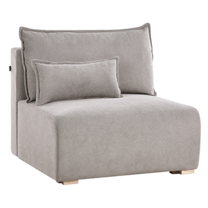 Divano componibile in tessuto grigio imbottito con funzione letto e contenitore Stile minimalista