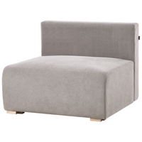 Divano componibile in tessuto grigio imbottito con funzione letto e contenitore Stile minimalista