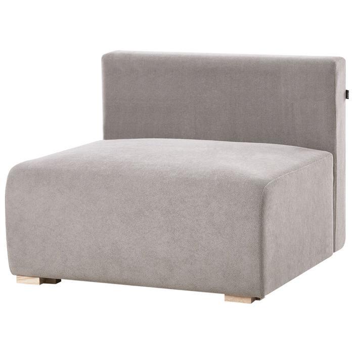 Divano componibile in tessuto grigio imbottito con funzione letto e contenitore Stile minimalista