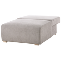 Divano componibile in tessuto grigio imbottito con funzione letto e contenitore Stile minimalista