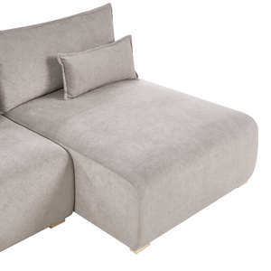 Divano modulare a U tessuto grigio con funzione letto e contenitore Stile minimalista