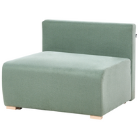 Poltrona modulare Modulo 1 posto Sedia letto con schienale ribaltabile e contenitore tessuto verde chiaro