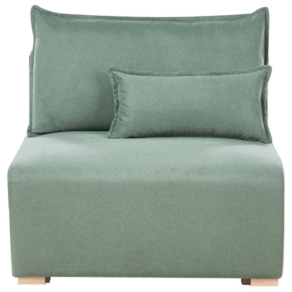 Poltrona modulare Modulo 1 posto Sedia letto con schienale ribaltabile e contenitore tessuto verde chiaro