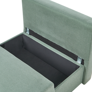 Poltrona modulare Modulo 1 posto Sedia letto con schienale ribaltabile e contenitore tessuto verde chiaro