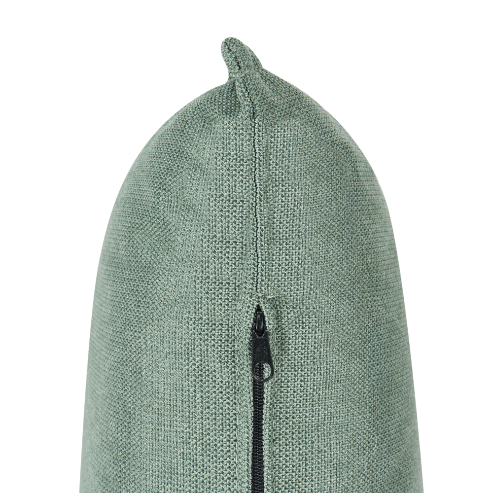 Chaise longue verde chiaro in tessuto con cuscino, stile minimalista