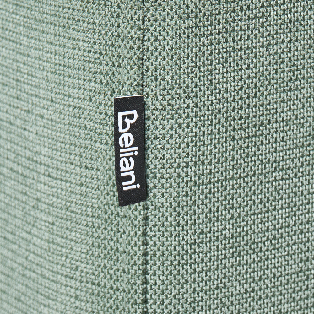 Chaise longue verde chiaro in tessuto con cuscino, stile minimalista