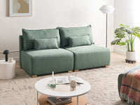 Divano componibile in tessuto verde chiaro imbottito con funzione letto e contenitore Stile minimalista