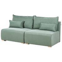 Divano componibile in tessuto verde chiaro imbottito con funzione letto e contenitore Stile minimalista
