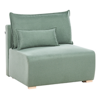 Divano componibile in tessuto verde chiaro imbottito con funzione letto e contenitore Stile minimalista