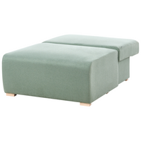 Divano componibile in tessuto verde chiaro imbottito con funzione letto e contenitore Stile minimalista