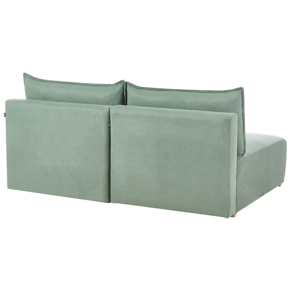 Divano componibile in tessuto verde chiaro imbottito con funzione letto e contenitore Stile minimalista