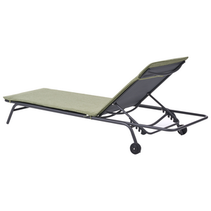 Sdraio da giardino Verde Struttura in acciaio Tessuto olefinico Resistente alle intemperie Reclinabile Moderna