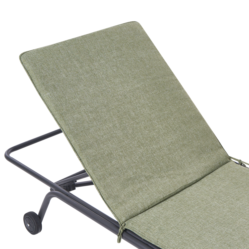 Sdraio da giardino Verde Struttura in acciaio Tessuto olefinico Resistente alle intemperie Reclinabile Moderna