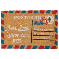 Zerbino in fibra di cocco naturale con fondo in gomma 40 x 60 cm Motivo natalizio Cartolina di Natale Antiscivolo