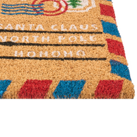 Zerbino in fibra di cocco naturale con fondo in gomma 40 x 60 cm Motivo natalizio Cartolina di Natale Antiscivolo