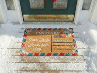 Zerbino in fibra di cocco naturale con fondo in gomma 50 x 80 cm Motivo natalizio Cartolina di Natale Antiscivolo