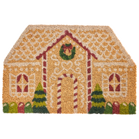 Zerbino in fibra di cocco naturale con fondo in gomma 40 x 60 cm Motivo natalizio Cartolina di Natale Antiscivolo