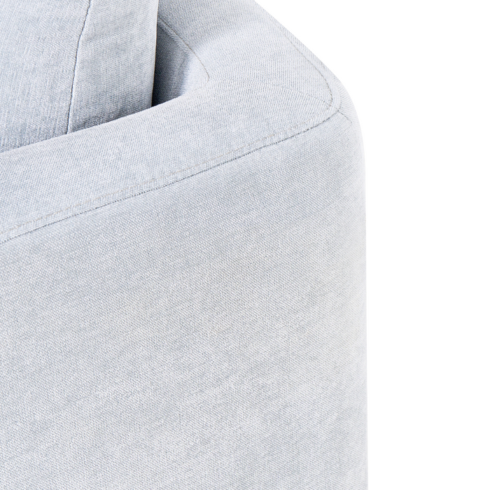 Divano a 2 posti Rivestimento in ciniglia azzurro Gambe in legno con braccioli Angolo lettura soggiorno Stile scandinavo moderno