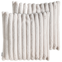 Set di 2 cuscini tessuto beige 4 chiaro 5 x 45 cm camera da letto soggiorno