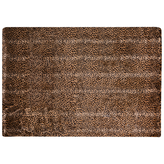 Copriletto marrone 150 x 200 cm in finta pelliccia con motivo leopardo decorativo