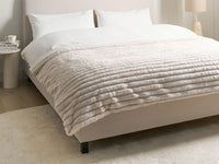 Copriletto decorativo in tessuto morbido 150 x 200 cm beige c chiaro amera da letto