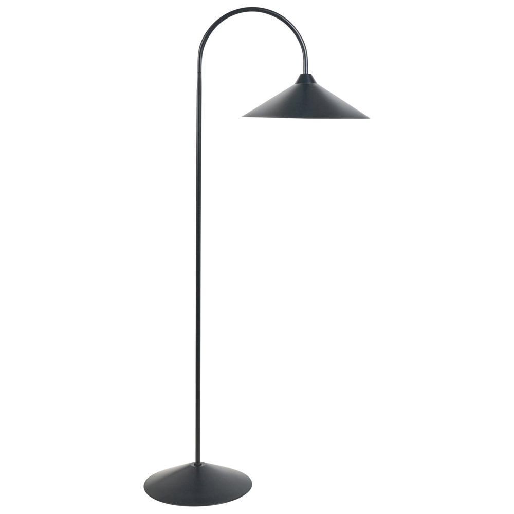 Lampada da terra con paralume e base in metallo nero in stile moderno per soggiorno e camera da letto