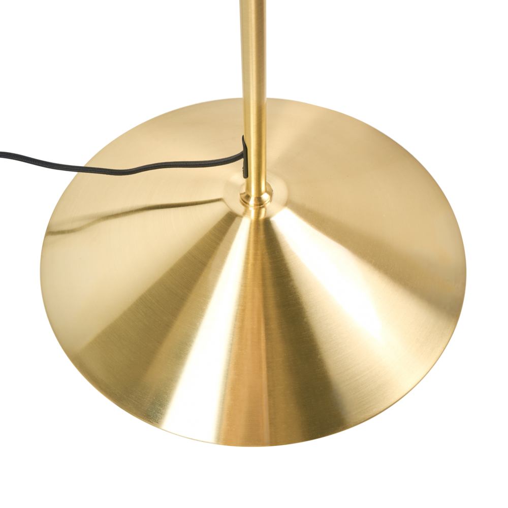 Lampada da terra con paralume e base in metallo oro in stile moderno per soggiorno e camera da letto