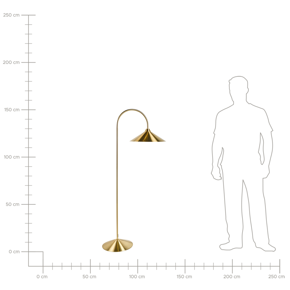 Lampada da terra con paralume e base in metallo oro in stile moderno per soggiorno e camera da letto