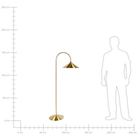 Lampada da terra con paralume e base in metallo oro in stile moderno per soggiorno e camera da letto