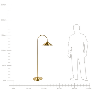 Lampada da terra con paralume e base in metallo oro in stile moderno per soggiorno e camera da letto