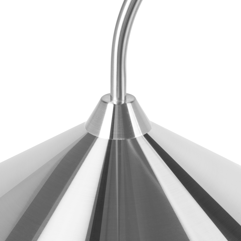 Lampada da terra con paralume e base in metallo argento in stile moderno per soggiorno e camera da letto