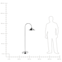 Lampada da terra con paralume e base in metallo argento in stile moderno per soggiorno e camera da letto