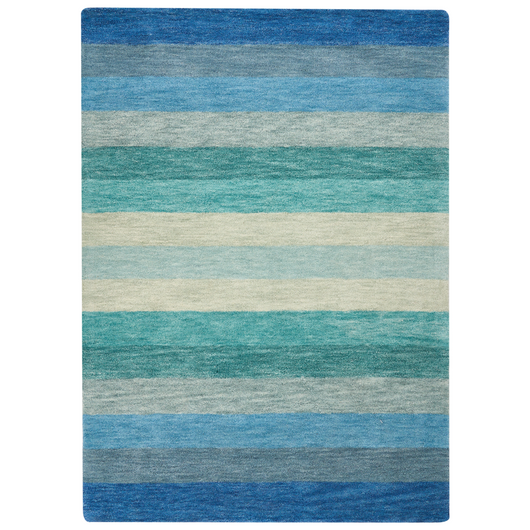 Tappeto in lana rettangolare a righe multicolore 140 x 200 cm soggiorno camera da letto