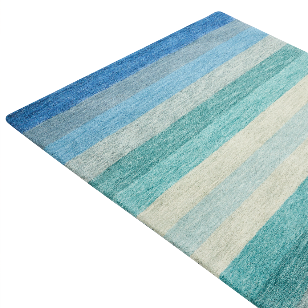 Tappeto in lana rettangolare a righe multicolore 140 x 200 cm soggiorno camera da letto