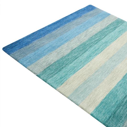 Tappeto in lana rettangolare a righe multicolore 140 x 200 cm soggiorno camera da letto