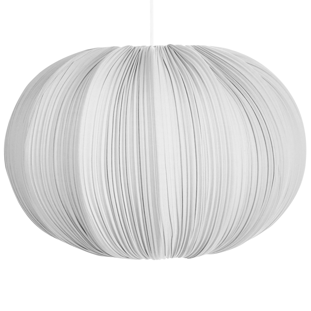 Lampada a sospensione con paralume in cotone grigio dal design moderno per soggiorno