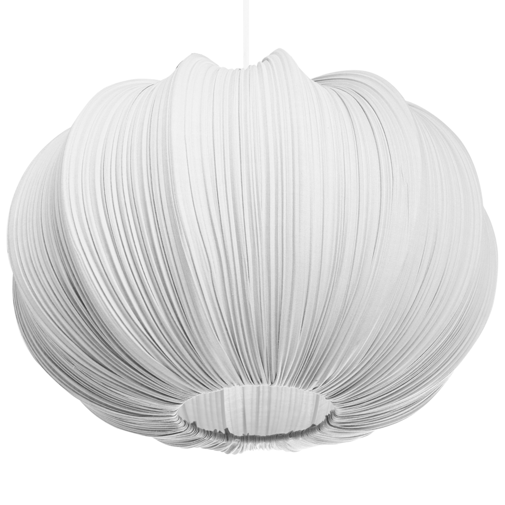 Lampada a sospensione con paralume in cotone grigio dal design moderno per soggiorno
