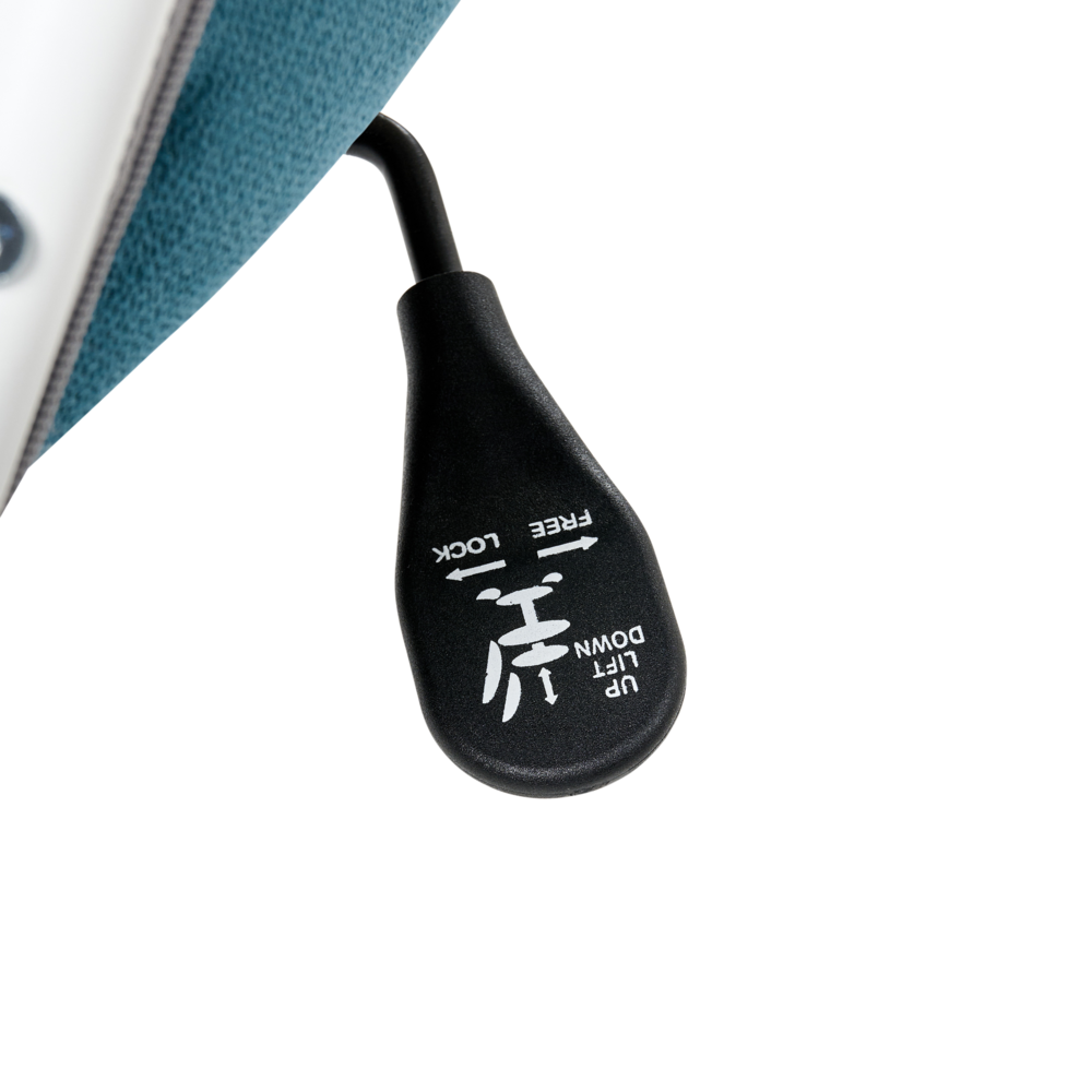 Sedia da ufficio multifunzionale con rivestimento in rete grigio chiaro e verde acqua con braccioli e poggiatesta regolabili Regolazione dell'altezza del sedile Base girevole