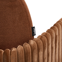 Set di 2 sedie da bar con rivestimento in tessuto marrone e braccioli in velluto stile retrò