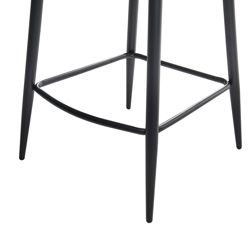 Set di 2 sedie da bar con rivestimento in tessuto marrone e braccioli in velluto stile retrò