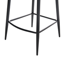 Set di 2 sedie da bar con rivestimento in tessuto marrone e braccioli in velluto stile retrò