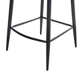 Set di 2 sedie da bar con rivestimento in tessuto marrone e braccioli in velluto stile retrò