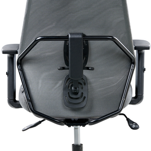 Sedia da ufficio multifunzionale con rivestimento in rete grigio scuro con braccioli e poggiatesta regolabili Regolazione dell'altezza del sedile Base girevole