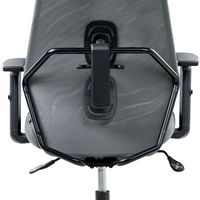 Sedia da ufficio multifunzionale con rivestimento in rete grigio scuro con braccioli e poggiatesta regolabili Regolazione dell'altezza del sedile Base girevole