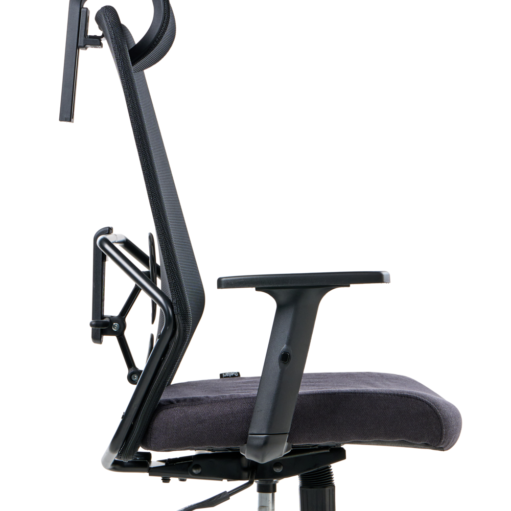 Sedia da ufficio multifunzionale con rivestimento in rete nero con braccioli e poggiatesta regolabili Regolazione dell'altezza del sedile Base girevole